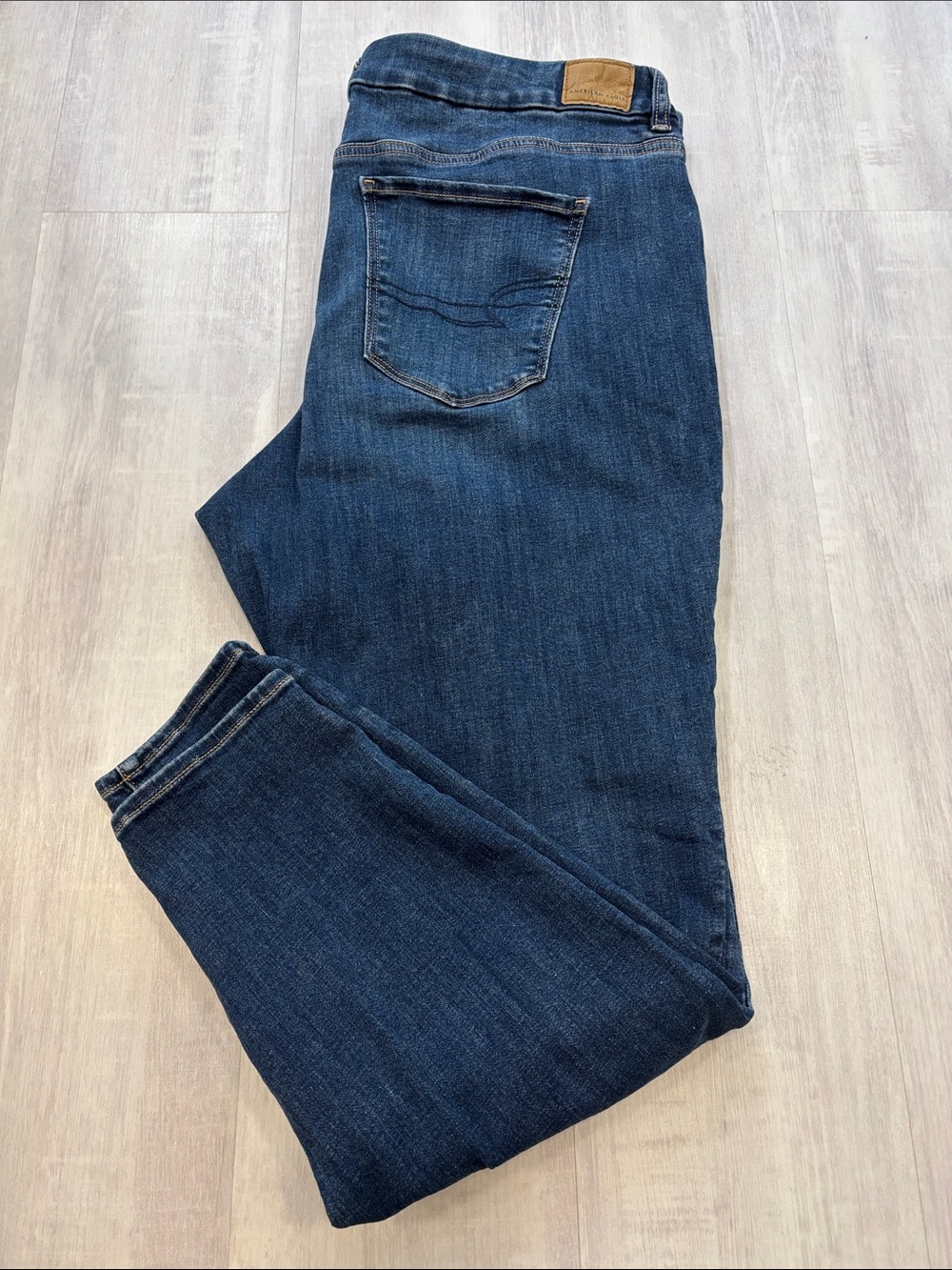 American Eagle Outfitters Next Level Stretch Curvy Jeggings Dark Blue Jeans